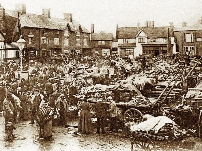 Framed Print : Sandbach Market Place, early 1900s Framed Print : Sandbach Market Place, early 1900s