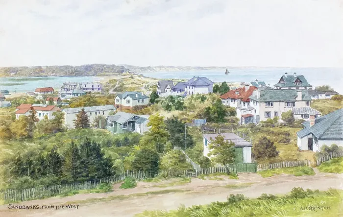 Framed Print : Sandbanks, Dorset, viewed from the west Framed Print : Sandbanks, Dorset, viewed from the west