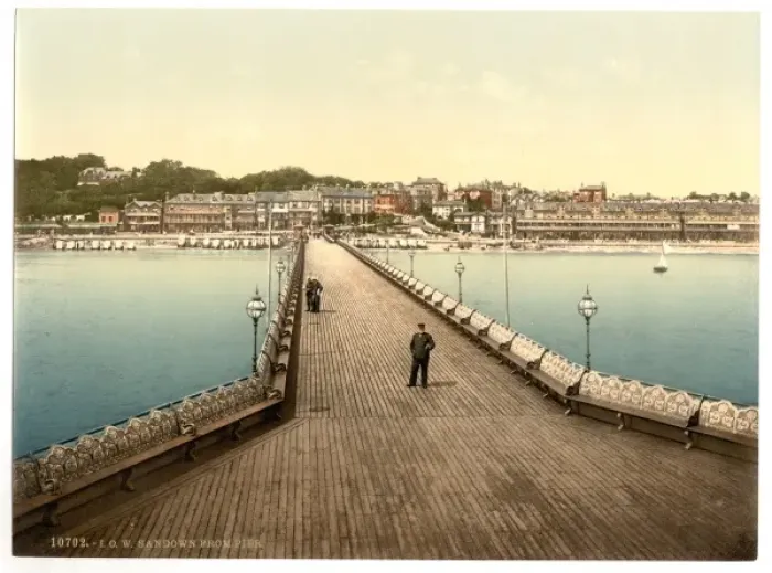 Framed Print : Sandown from pier, Isle of Wight, England Framed Print : Sandown from pier, Isle of Wight, England