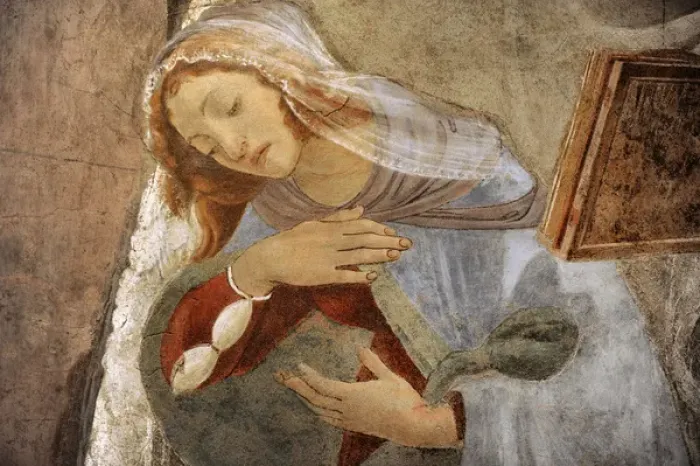 Framed Print : Sandro Botticelli (1445-1510). The Annunciation, 1481. Virgi Framed Print : Sandro Botticelli (1445-1510). The Annunciation, 1481. Virgi