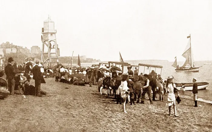 Framed Print : The Sands, Dovercourt early 1900's Framed Print : The Sands, Dovercourt early 1900's