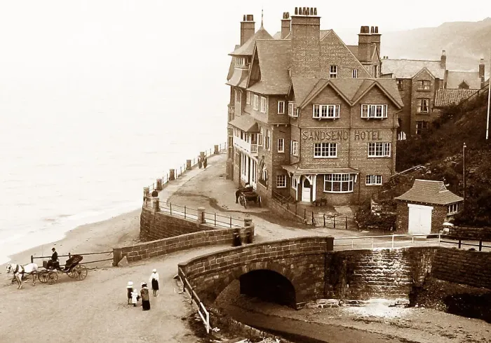 Framed Print : Sandsend near Whitby, Victorian period Framed Print : Sandsend near Whitby, Victorian period