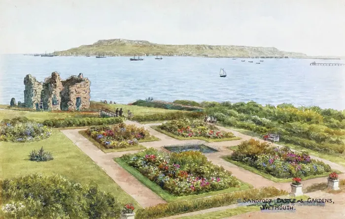 Framed Print : Sandsfoot Castle and Gardens, Weymouth, Dorset Framed Print : Sandsfoot Castle and Gardens, Weymouth, Dorset