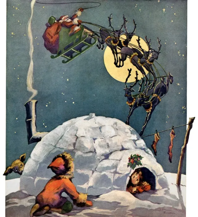 Framed Print : Santa in the Artic Date: 1937 Framed Print : Santa in the Artic Date: 1937