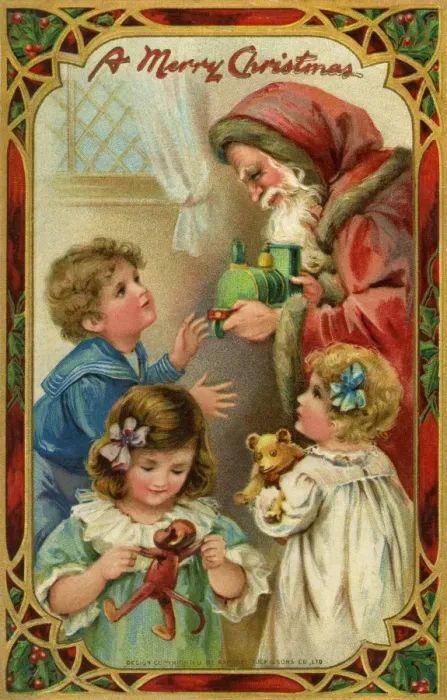Framed Print : Santa bringing presents Framed Print : Santa bringing presents