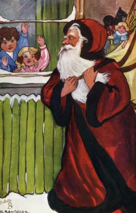 Framed Print : Santa brings the toys by Hilda Dix Sandford