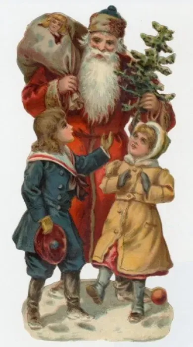 Framed Print : Santa with Children Framed Print : Santa with Children