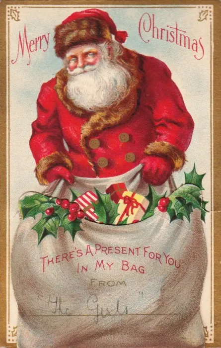 Framed Print : Santa Claus on a Christmas card Framed Print : Santa Claus on a Christmas card