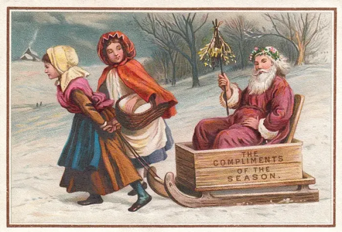 Framed Print : Santa Claus on a Christmas card Framed Print : Santa Claus on a Christmas card