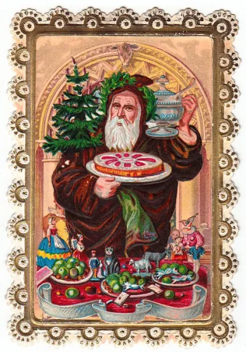 Framed Print : Santa Claus on a Christmas card Framed Print : Santa Claus on a Christmas card