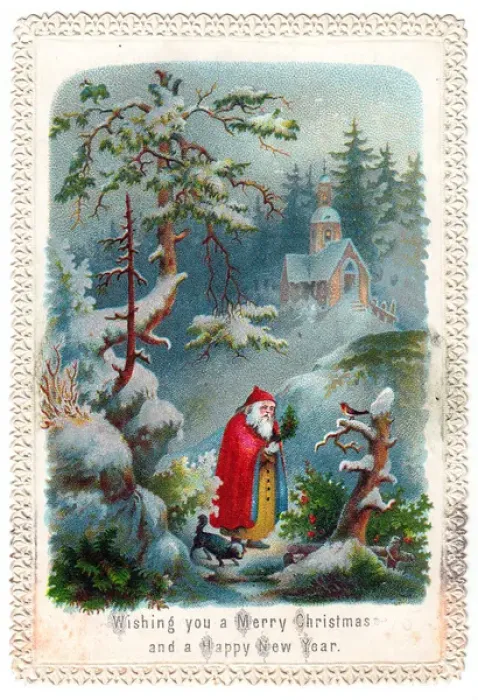 Framed Print : Santa Claus on a Christmas and New Year card Framed Print : Santa Claus on a Christmas and New Year card