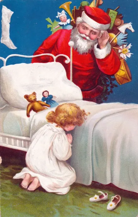 Framed Print : Santa Claus on a Christmas postcard Framed Print : Santa Claus on a Christmas postcard