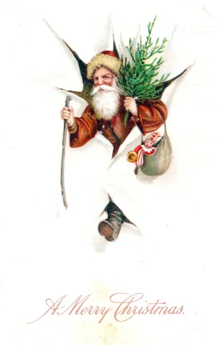 Framed Print : Santa Claus on a Christmas postcard Framed Print : Santa Claus on a Christmas postcard