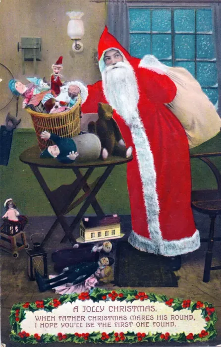 Framed Print : Santa Claus on a Christmas postcard Framed Print : Santa Claus on a Christmas postcard