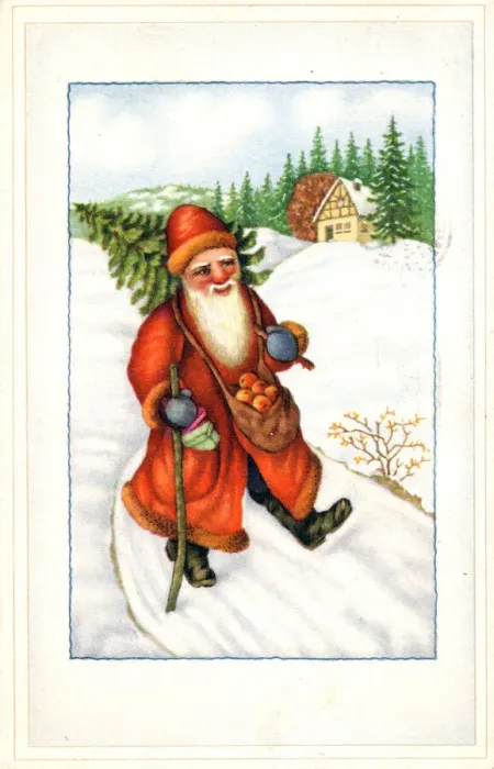 Framed Print : Santa Claus on a Christmas postcard Framed Print : Santa Claus on a Christmas postcard
