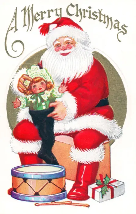 Framed Print : Santa Claus on a Christmas postcard Framed Print : Santa Claus on a Christmas postcard