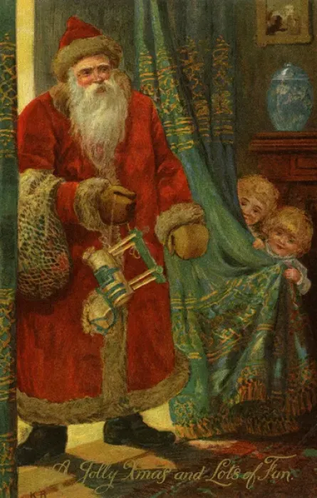 Framed Print : Santa Claus in the living room Framed Print : Santa Claus in the living room