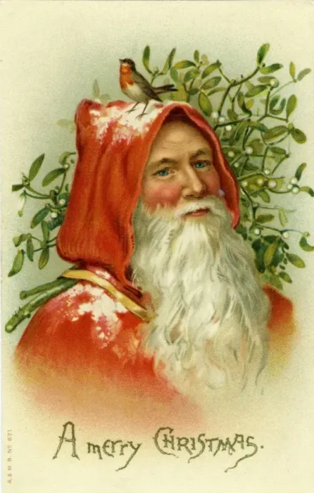 Framed Print : Santa Claus & mistletoe Framed Print : Santa Claus & mistletoe