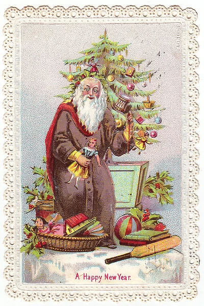 Santa Claus on a New Year card