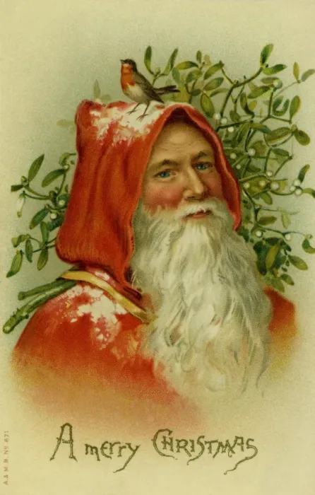 Framed Print : Santa Claus and robin Framed Print : Santa Claus and robin