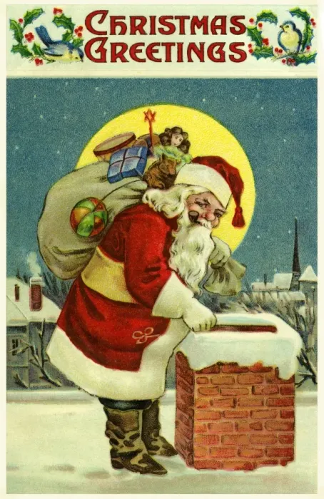 Framed Print : Santa Claus on a rooftop Framed Print : Santa Claus on a rooftop