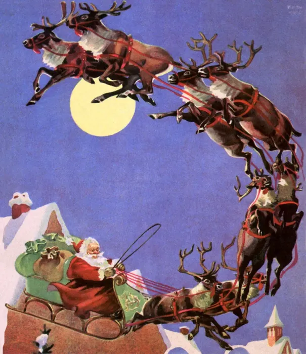 Framed Print : Santa Driving Sleigh Framed Print : Santa Driving Sleigh