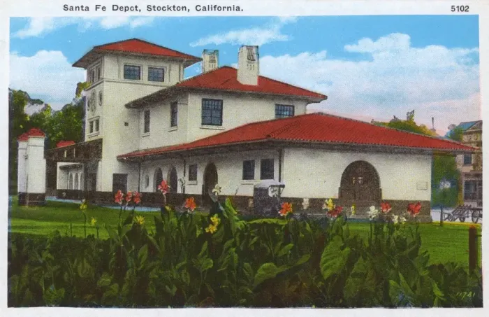 Framed Print : Santa Fe Railroad Depot, Stockton, California, USA Framed Print : Santa Fe Railroad Depot, Stockton, California, USA