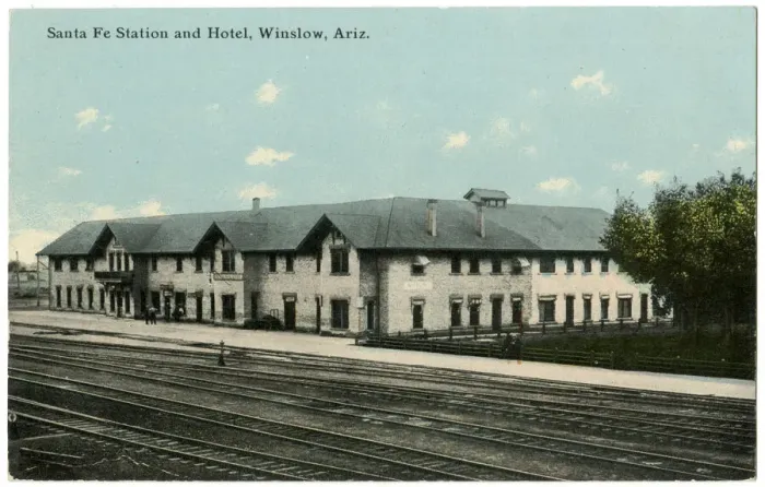 Framed Print : Santa Fe Station and Hotel, Winslow, Arizona, USA Framed Print : Santa Fe Station and Hotel, Winslow, Arizona, USA