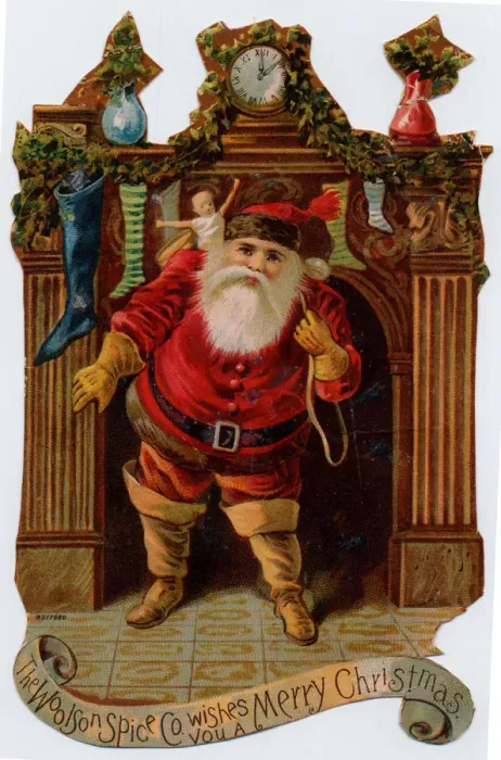 Framed Print : Santa Before Fireplace Framed Print : Santa Before Fireplace