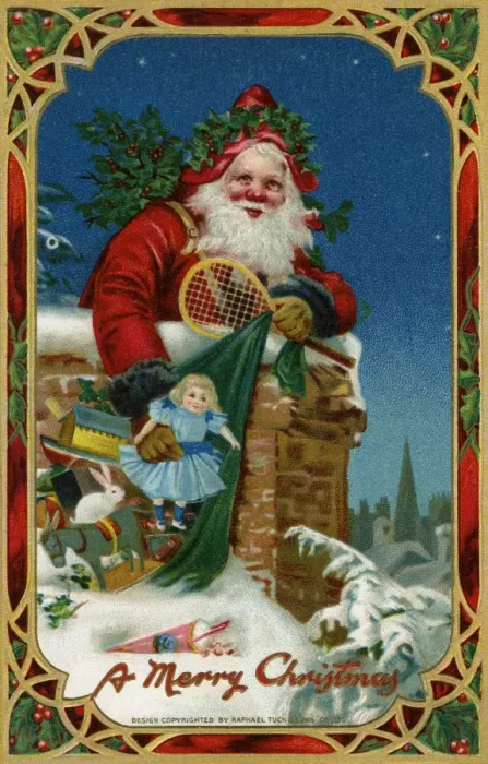 Framed Print : Santa going down a chimney Framed Print : Santa going down a chimney