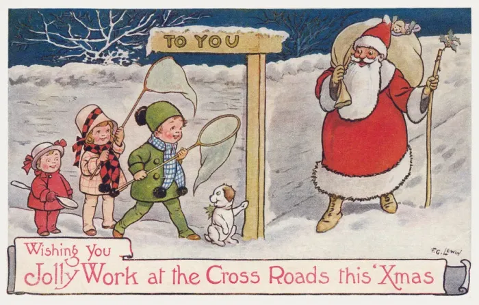 Framed Print : Santa promoting road safety Framed Print : Santa promoting road safety
