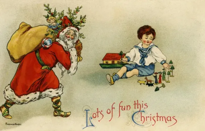 Framed Print : Santa with sack of toys Framed Print : Santa with sack of toys