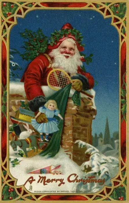 Framed Print : Santa with a sack of toys Framed Print : Santa with a sack of toys