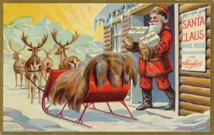 Framed Print : Santa and Sleigh Framed Print : Santa and Sleigh