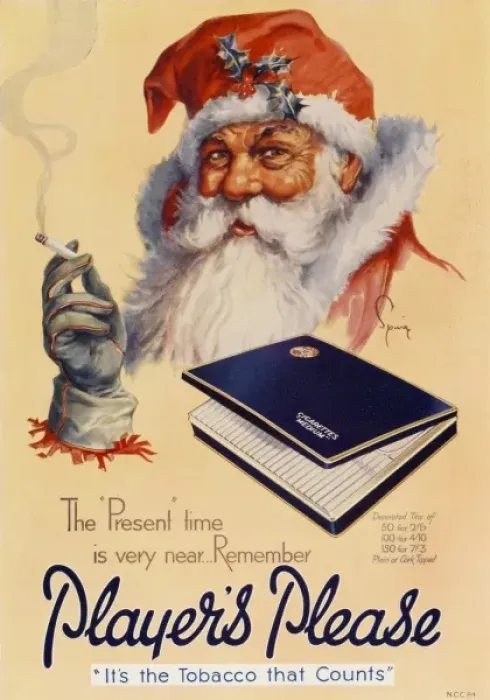 Framed Print : Santa Smokes Player s Framed Print : Santa Smokes Player s