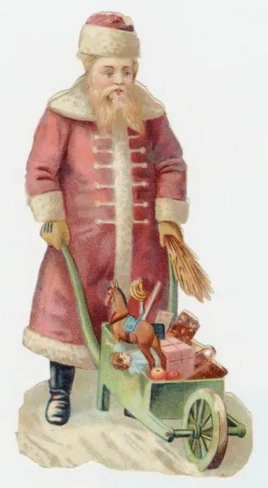 Framed Print : Santa with Wheelbarrow Framed Print : Santa with Wheelbarrow