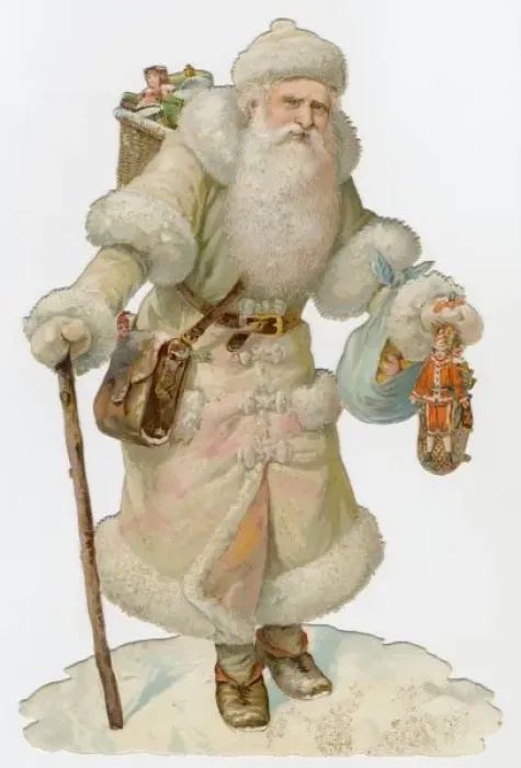 Framed Print : Santa in White Framed Print : Santa in White