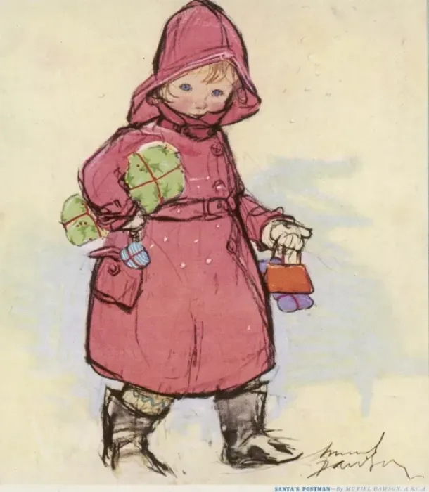 Framed Print : Santas Postman by Muriel Dawson Framed Print : Santas Postman by Muriel Dawson