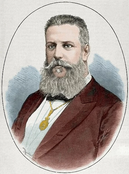 Santiago Estrada (1841-1891). Writer and journalist. Engravi