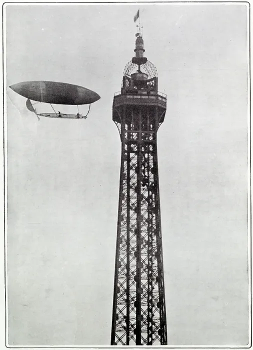 Framed Print : Santos-Dumont successfully flied round the Tour Eiffel, Paris, in which he had previously failed Framed Print : Santos-Dumont successfully flied round the Tour Eiffel, Paris, in which he had previously failed