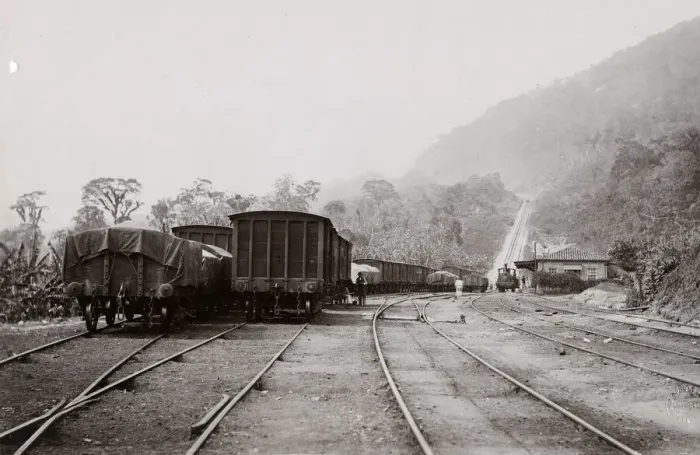 Framed Print : Santos and Sao Paulo Railway, incline station, Brasil Framed Print : Santos and Sao Paulo Railway, incline station, Brasil