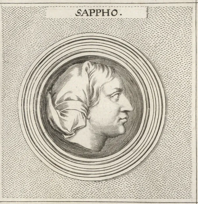 Framed Print : Sappho of Lesbos, Greek lyric poet, c.610-570 BC Framed Print : Sappho of Lesbos, Greek lyric poet, c.610-570 BC