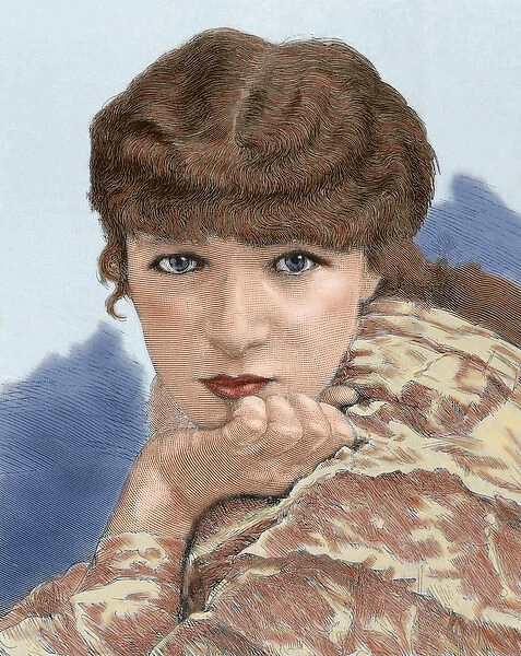 Sarah Bernhardt (1844-1923). French actress. Portrait. Engra