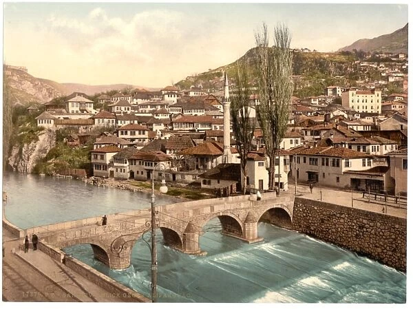 Sarajcvo (i. e. Sarajevo), looking toward Alifakovak, Bosnia