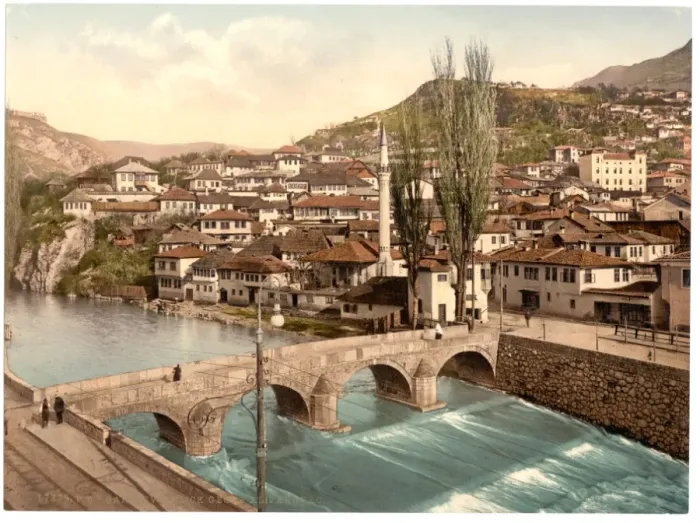 Framed Print : Sarajcvo (i. e. Sarajevo), looking toward Alifakovak, Bosnia Framed Print : Sarajcvo (i. e. Sarajevo), looking toward Alifakovak, Bosnia