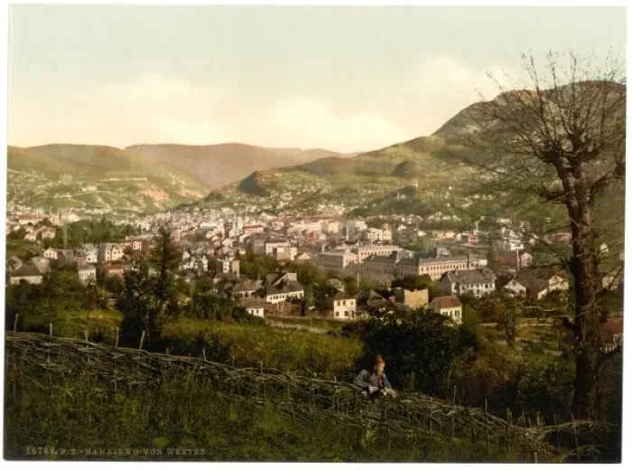 Framed Print : Sarajcvo (i. e. Sarajevo), from the west, Bosnia, Austro-Hun Framed Print : Sarajcvo (i. e. Sarajevo), from the west, Bosnia, Austro-Hun