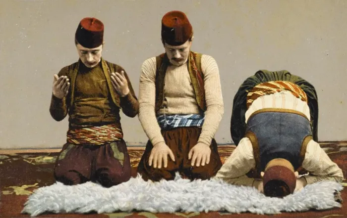 Framed Print : Sarajevo - Three Young Turks praying Framed Print : Sarajevo - Three Young Turks praying