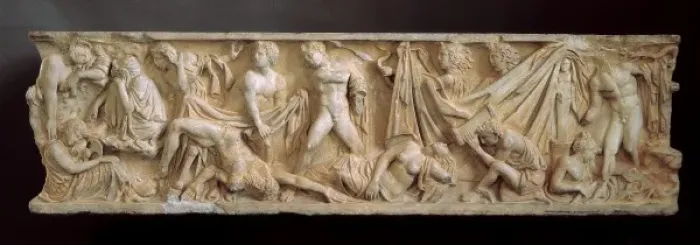 Framed Print : Sarcophagus from Husillos. Depiction Framed Print : Sarcophagus from Husillos. Depiction