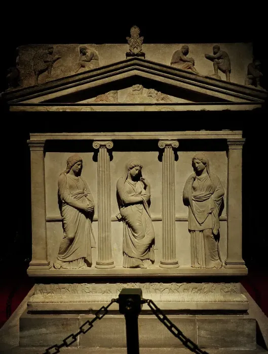 Framed Print : Sarcophagus of mourning women. 4th century BC. From Royal Ne Framed Print : Sarcophagus of mourning women. 4th century BC. From Royal Ne