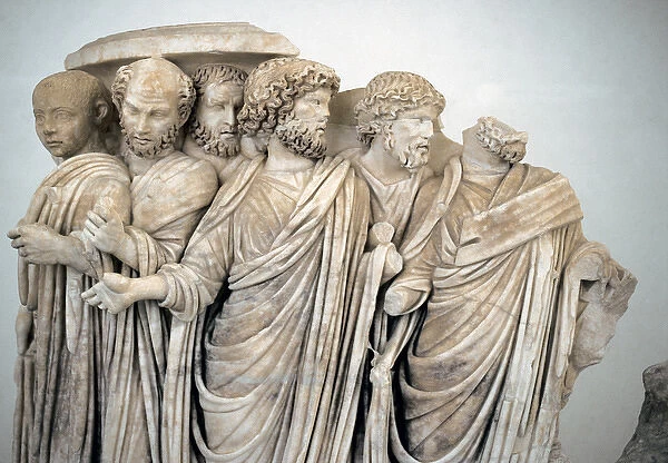 Sarcophagus with processus consularis. Detail. Rome, 270 BC